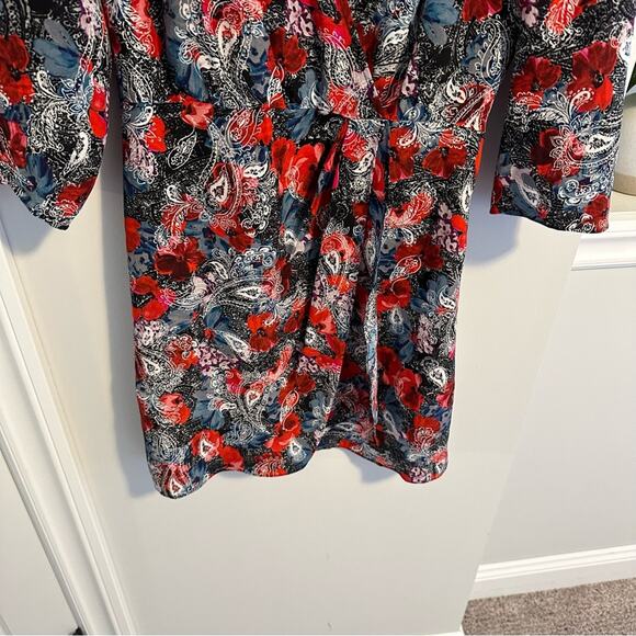The Kooples Blue Red Floral Mini Dress Small - Picture 5 of 10